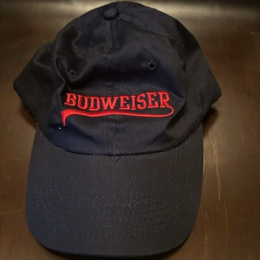 Retro Budweiser Navy Cap with Red Embroidery